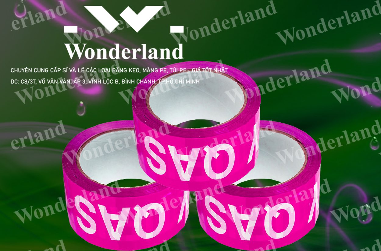 BĂNG KEO IN LOGO SIZE 56MM WONDERLAND GIÁ SỈ TỐT NHẤT