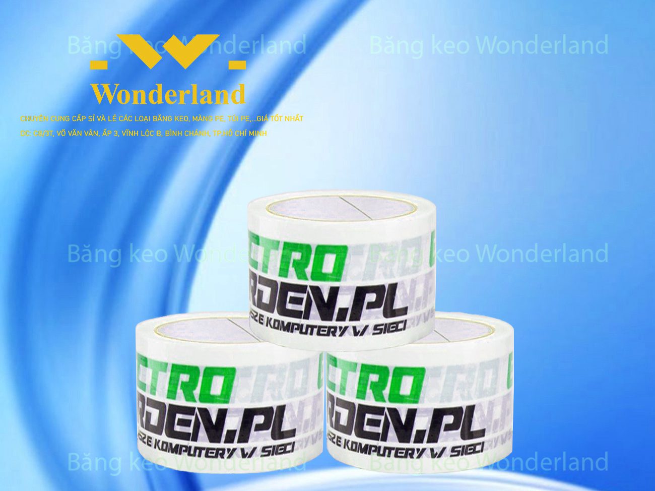 BANG9 KEO IN LOGO SIZE 57MM WONDERLAND CHẤT LƯỢNG CAO