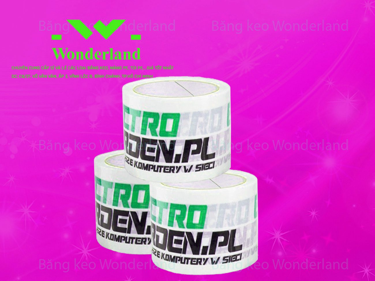 BĂNG KEO IN LOGO SIZE 59MM WONDERLAND GIÁ RẺ NHẤT