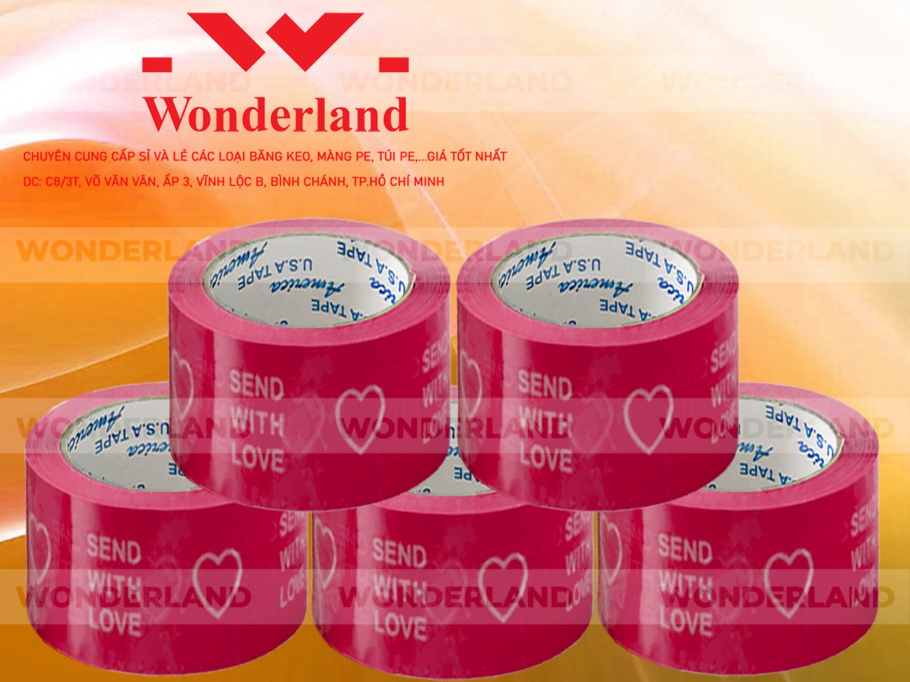 BĂNG KEO IN LOGO SIZE 60MM WONDERLAND GIÁ SỈ TỐT NHẤT