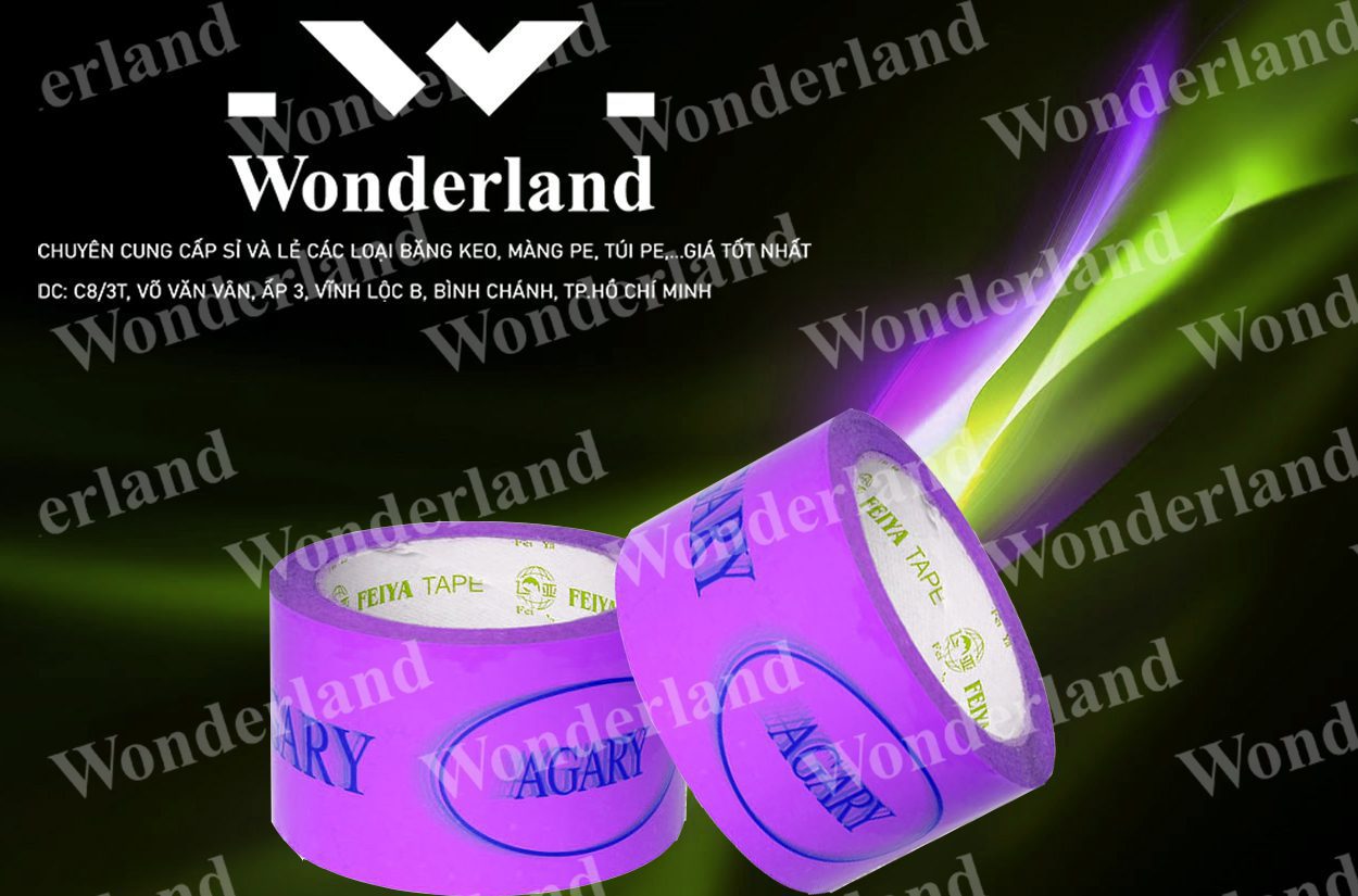 BĂNG KEO IN LOGO 62MM WONDERLAND CHẤT LƯỢNG CAO