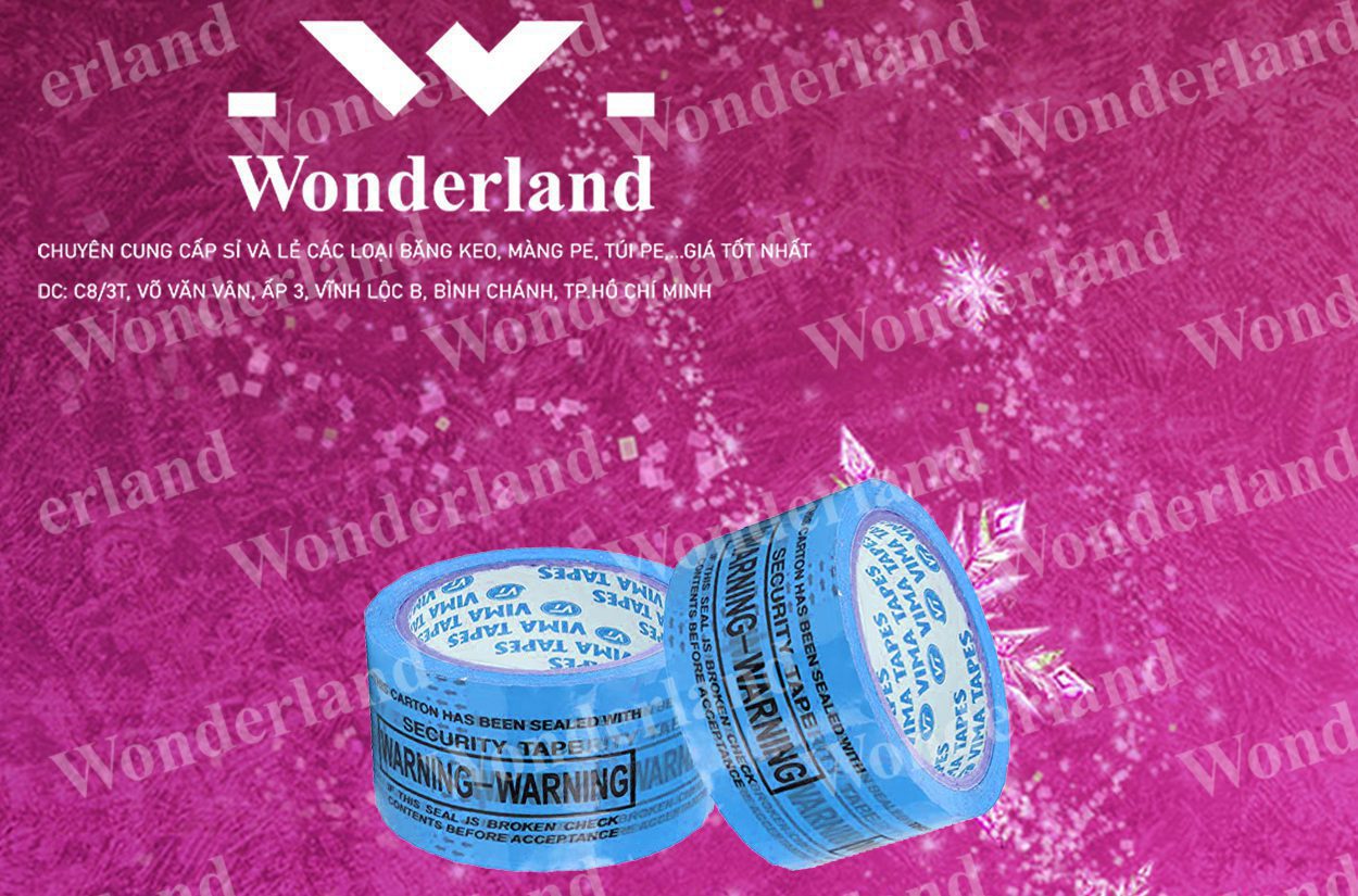 BĂNG KEO IN LOGO 64MM WONDERLAND CHẤT LƯỢNG