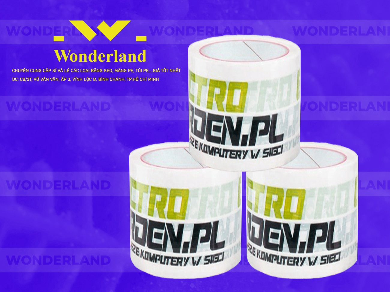 BĂNG KEO IN LOGO SIZE 67MM WONDERLAND GIÁ SỈ
