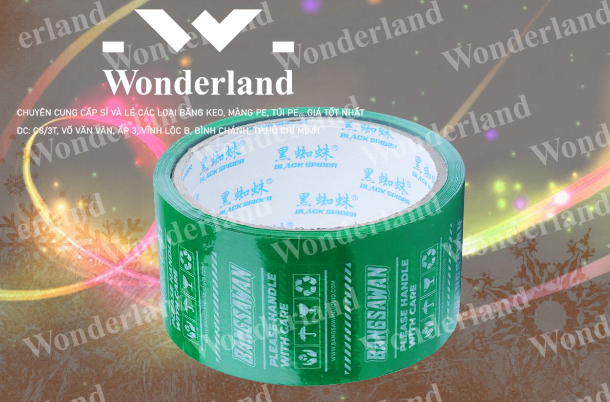 BĂNG KEO IN LOGO SIZE 68MM WONDERLAND CHẤT LƯỢNG HÀNG ĐẦU