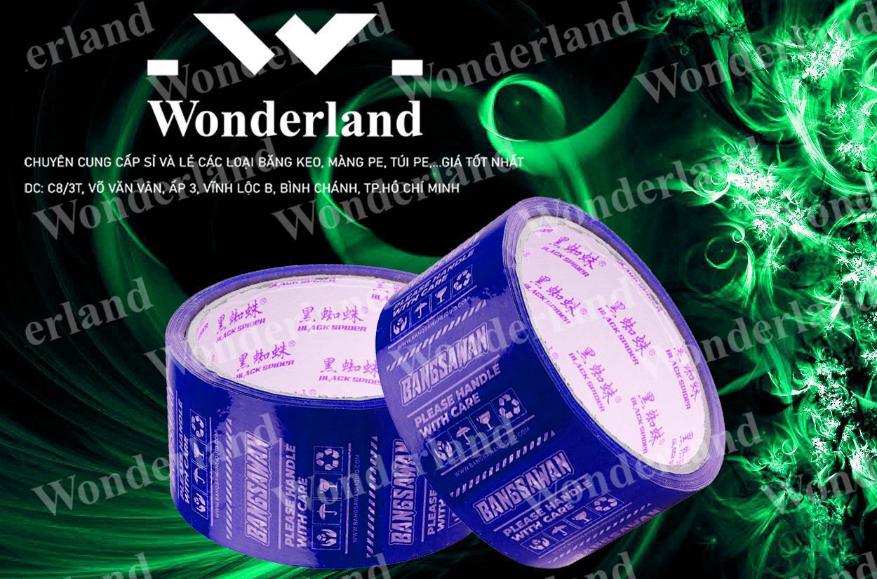 BĂNG KEO IN LOGO SIZE 68MM WONDERLAND CHẤT LƯỢNG CAO 