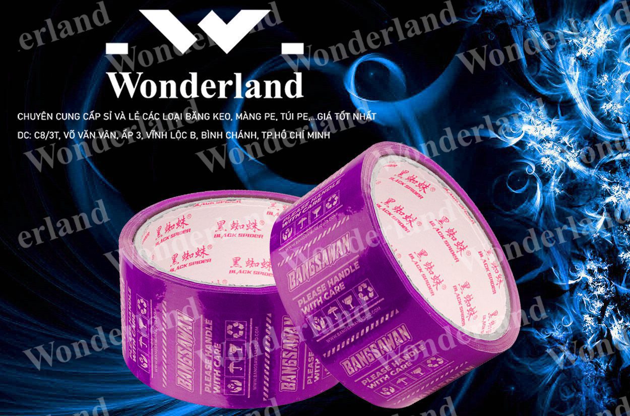 BĂNG KEO IN LOGO SIZE 68MM WONDERLAND CHẤT LƯỢNG TỐT