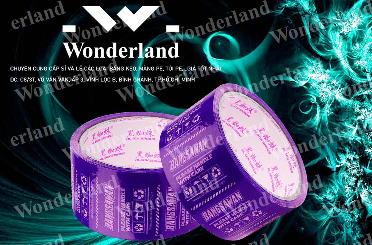 BĂNG KEO IN LOGO SIZE 68MM WONDERLAND CHẤT LƯỢNG