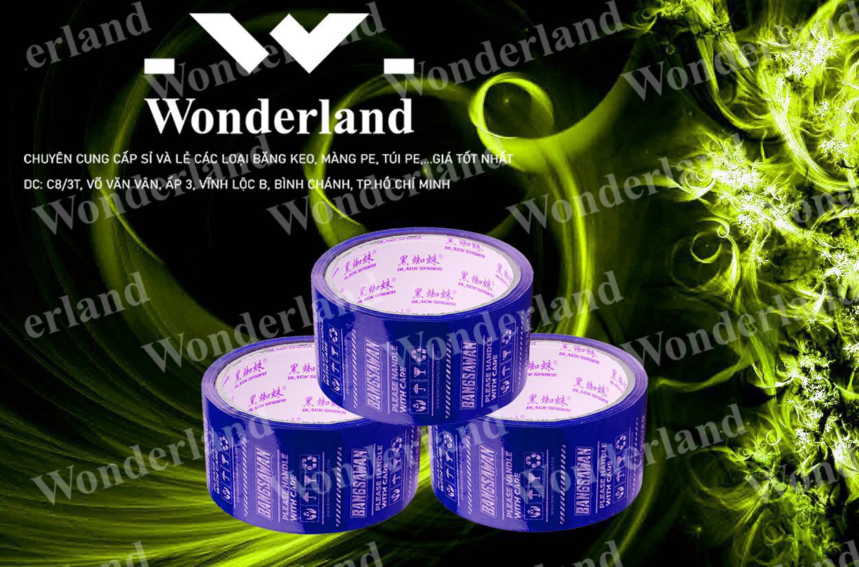 BĂNG KEO IN LOGO SIZE 68MM WONDERLAND GIÁ SỈ TỐT NHẤT