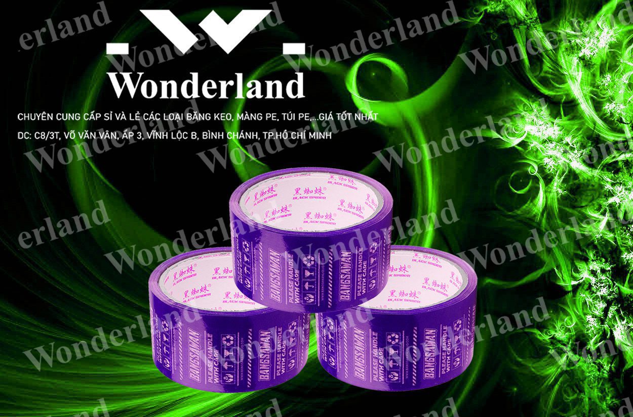 BĂNG KEO IN LOGO SIZE 68MM WONDERLAND GIÁ SỈ TỐT