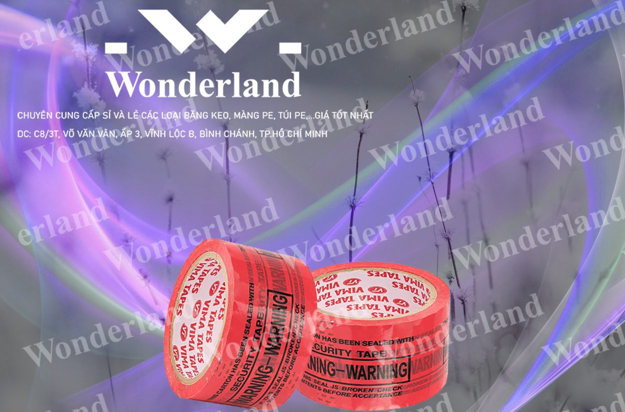 BĂNG KEO IN LOGO SIZE 70MM WONDERLAND CHẤT LƯỢNG CAO