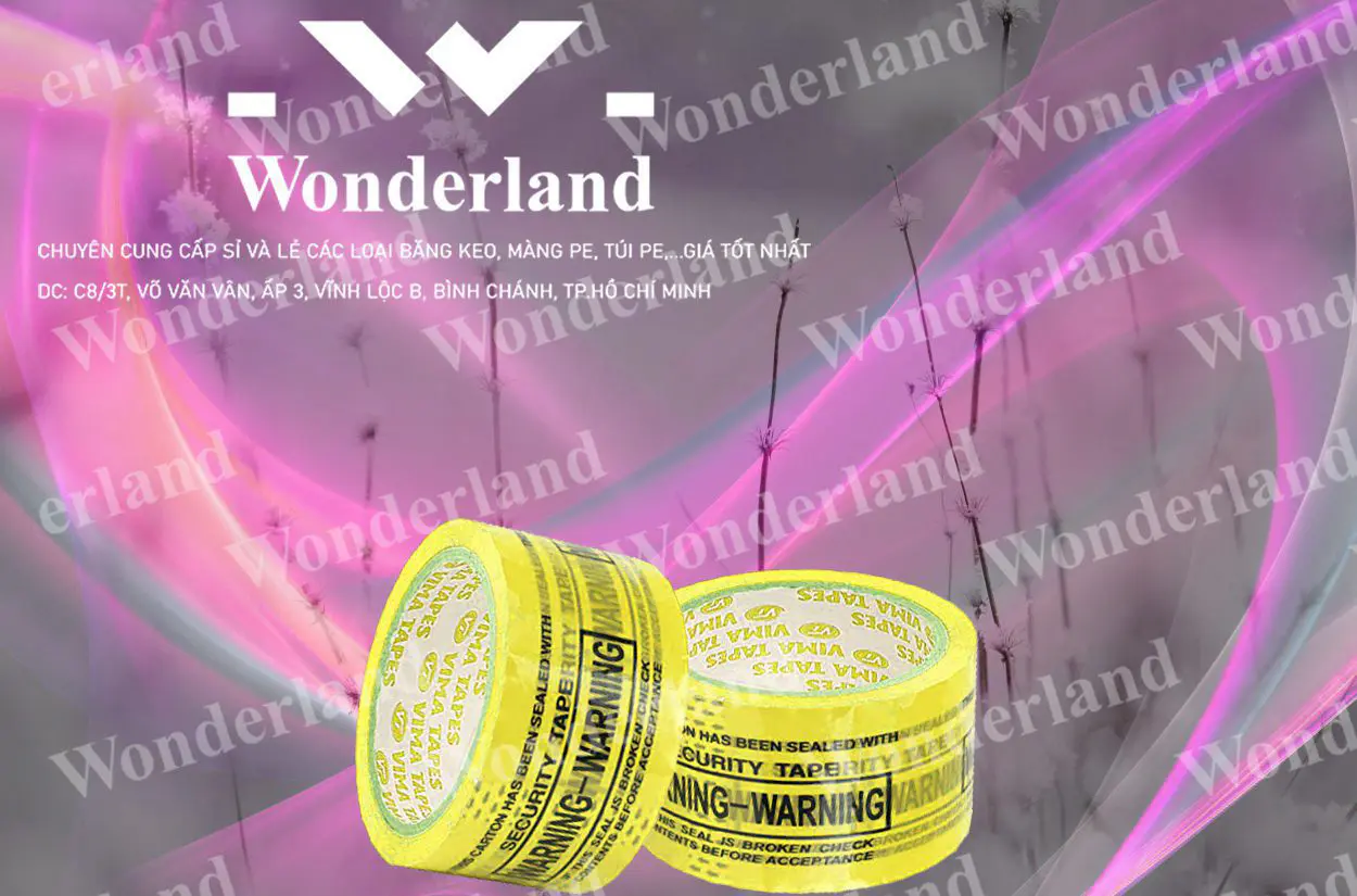 BĂNG KEO IN LOGO SIZE 70MM WONDERLAND CHẤT LƯỢNG TỐT