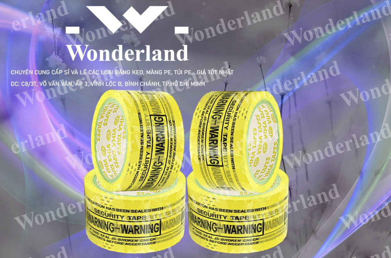 BĂNG KEO IN LOGO SIZE 70MM WONDERLAND GIÁ SỈ TỐT NHẤT