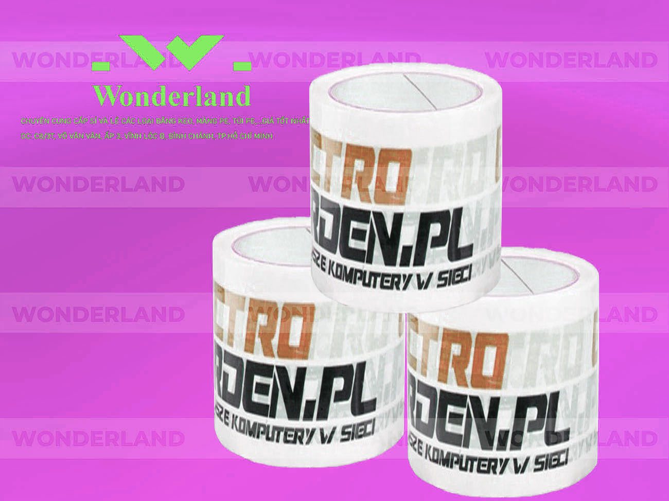 BĂNG KEO IN LOGO SIZE 71MM WONDERLAND GIÁ RẺ NHẤT