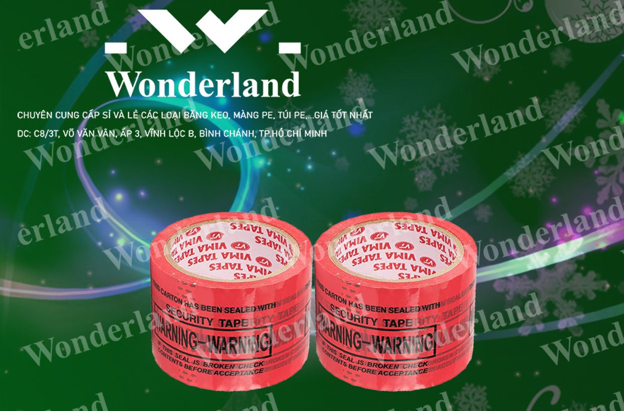 BĂNG KEO IN LOGO SIZE 74MM WONDERLAND CHẤT LƯỢNG CAO