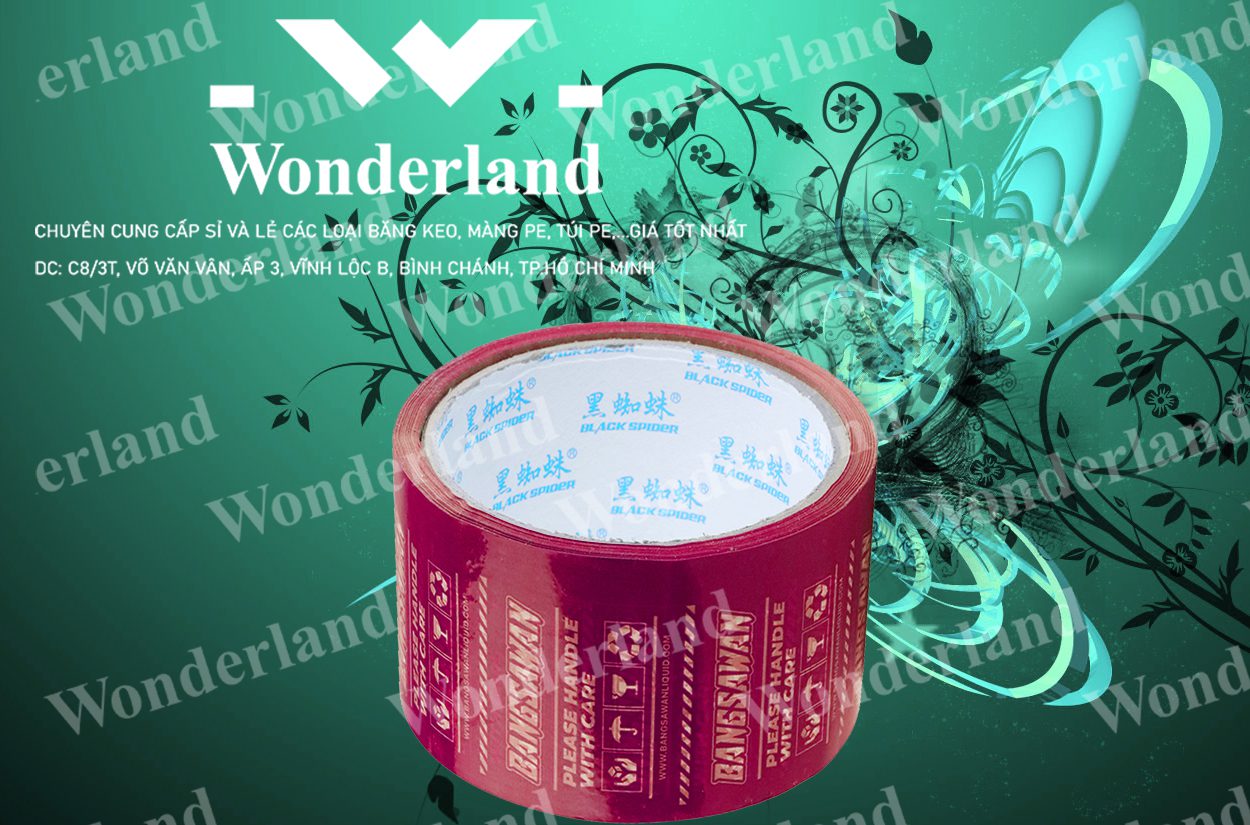 BĂNG KEO IN LOGO SIZE 76MM WONDERLAND CHẤT LƯỢNG HÀNG ĐẦU