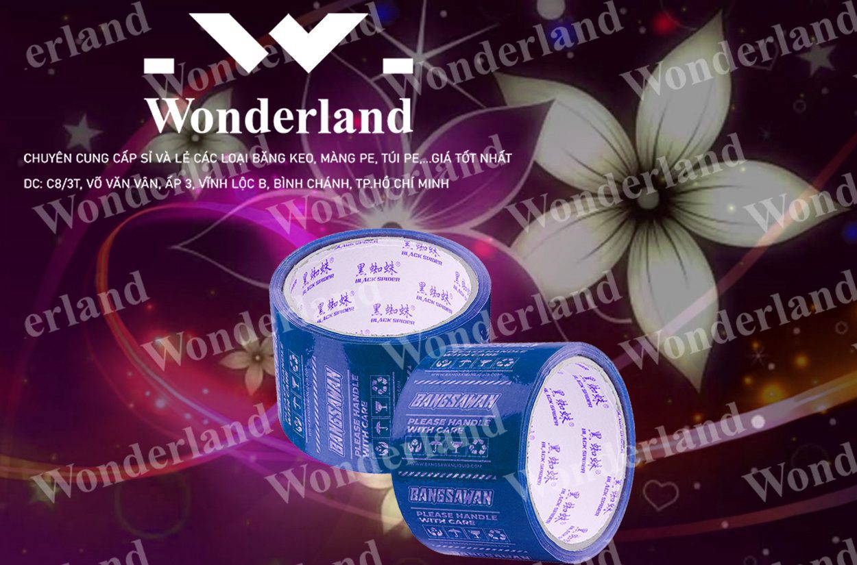 BĂNG KEO IN LOGO SIZE 76MM WONDERLAND CHẤT LƯỢNG CAO