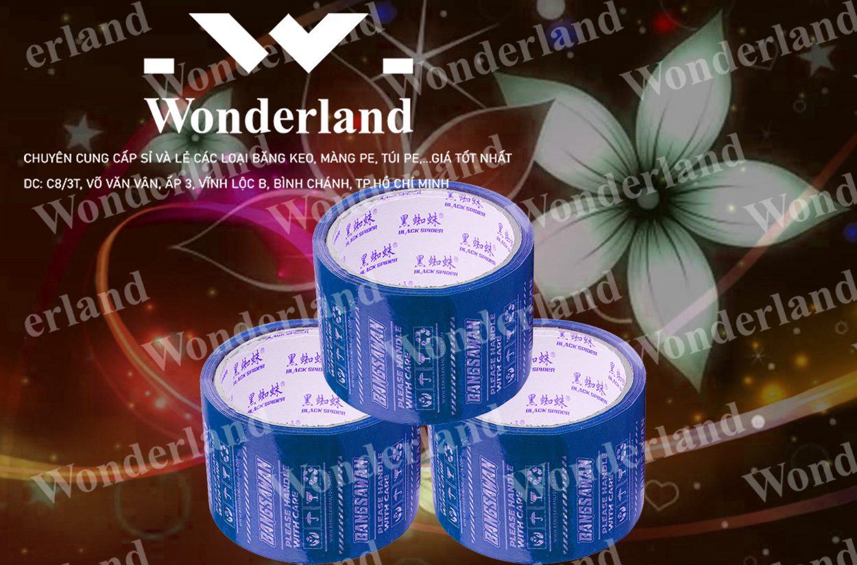 BĂNG KEO IN LOGO SIZE 76MM WONDERLAND GIÁ SỈ TỐT NHẤT