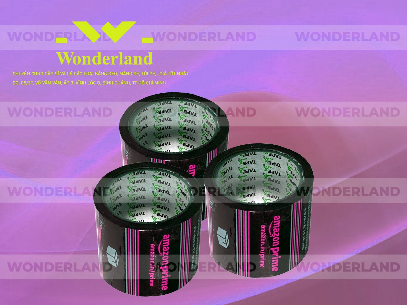 BĂNG KEO IN LOGO SIZE 77MM WONDERLAND GIÁ SỈ