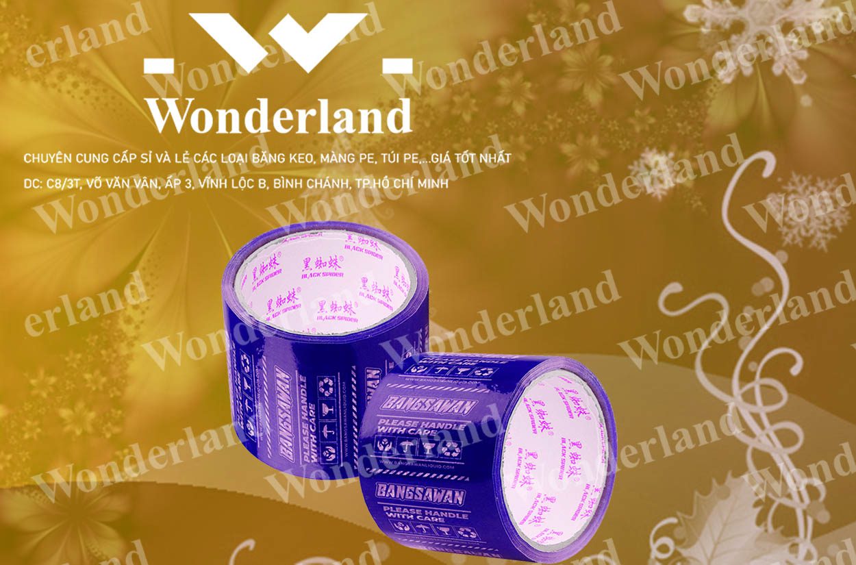 BĂNG KEO IN LOGO SIZE 78MM WONDERLAND CHẤT LƯỢNG CAO