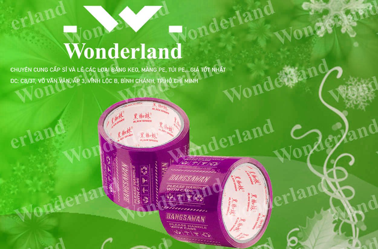 BĂNG KEO IN LOGO SIZE 78MM WONDERLAND CHẤT LƯỢNG TỐT