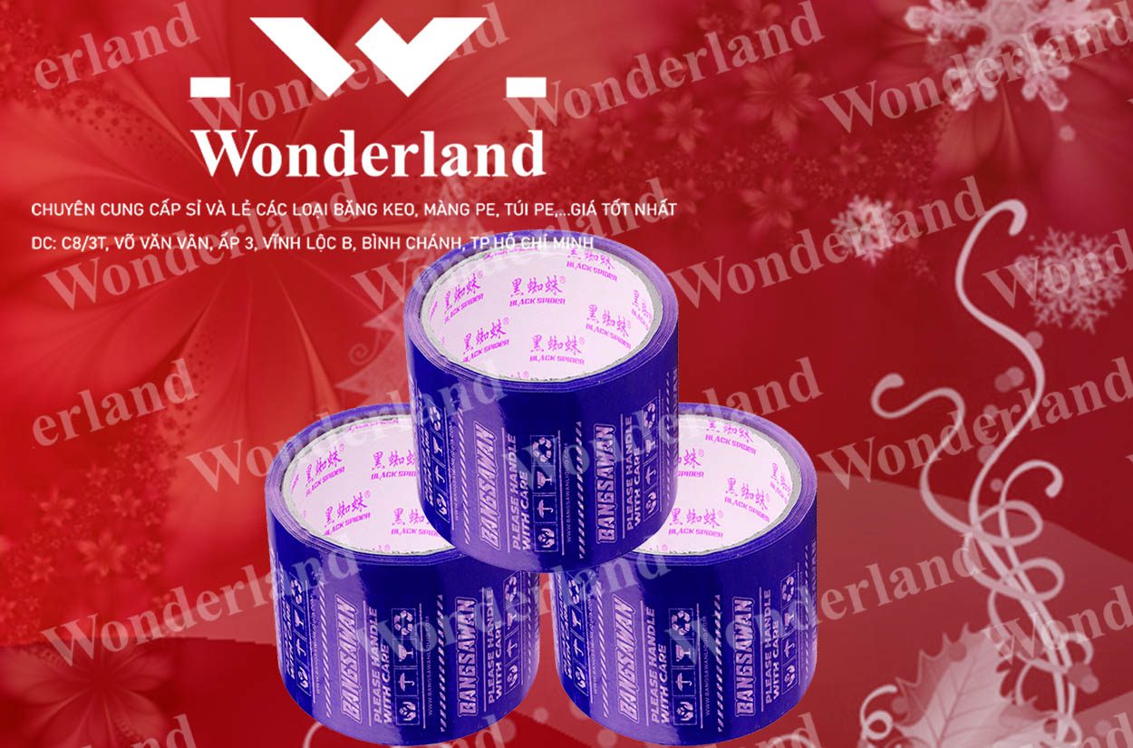 BĂNG KEO IN LOGO SIZE 78MM WONDERLAND GIÁ SỈ TỐT NHẤT