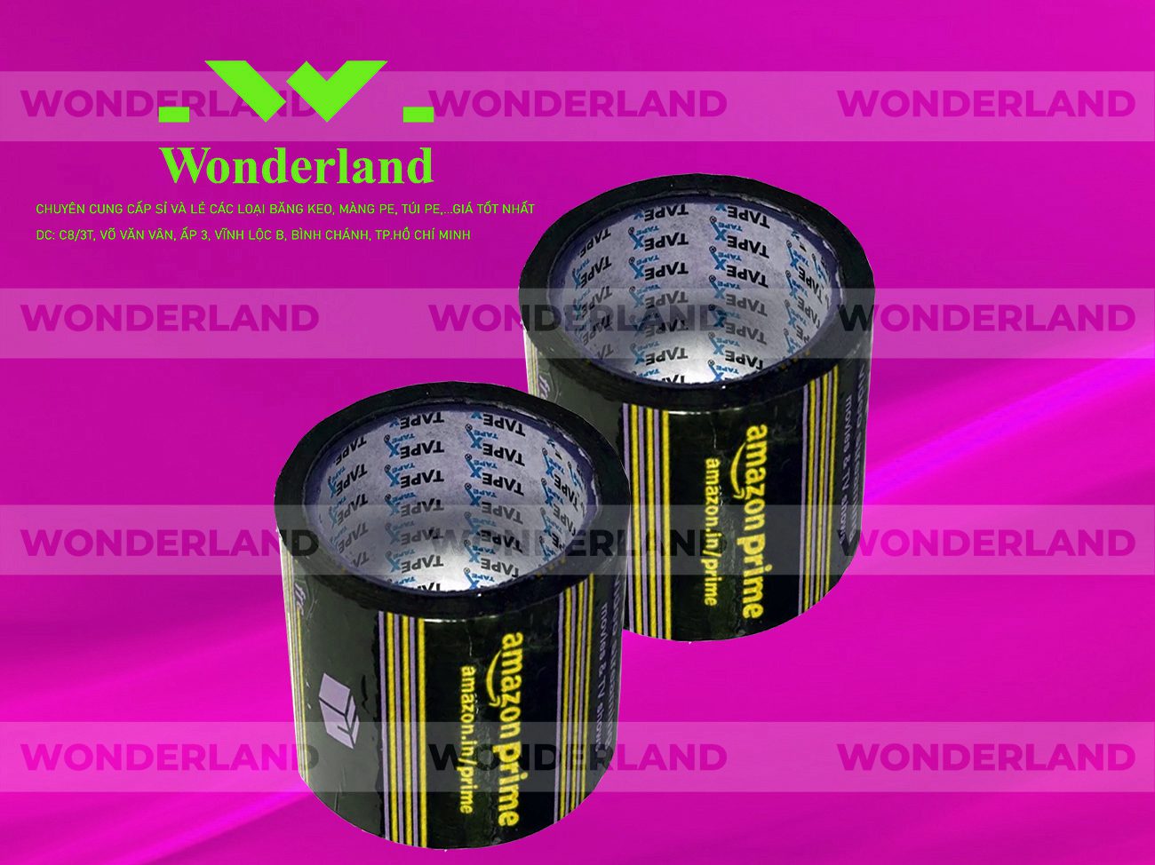 BĂNG KEO IN LOGO SIZE 79MM WONDERLAND CHẤT LƯỢNG TỐT