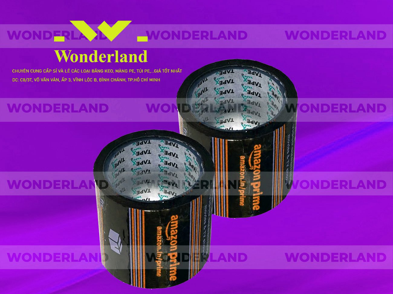 BĂNG KEO IN LOGO SIZE 79MM WONDERLAND CHẤT LƯỢNG