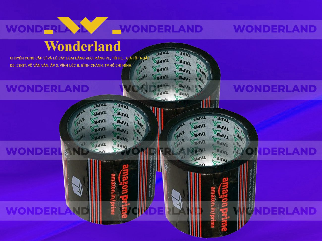 BĂNG KEO IN LOGO SIZE 79MM WONDERLAND GIÁ SỈ TỐT NHẤT
