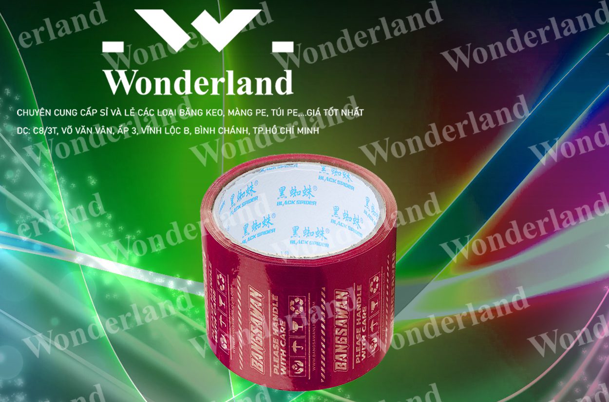 BĂNG KEO IN LOGO SIZE 80MM WONDERLAND CHẤT LƯỢNG HÀNG ĐẦU
