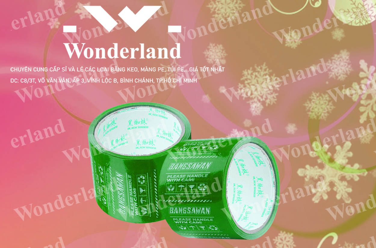 BĂNG KEO IN LOGO 80MM WONDERLAND CHẤT LƯỢNG CAO