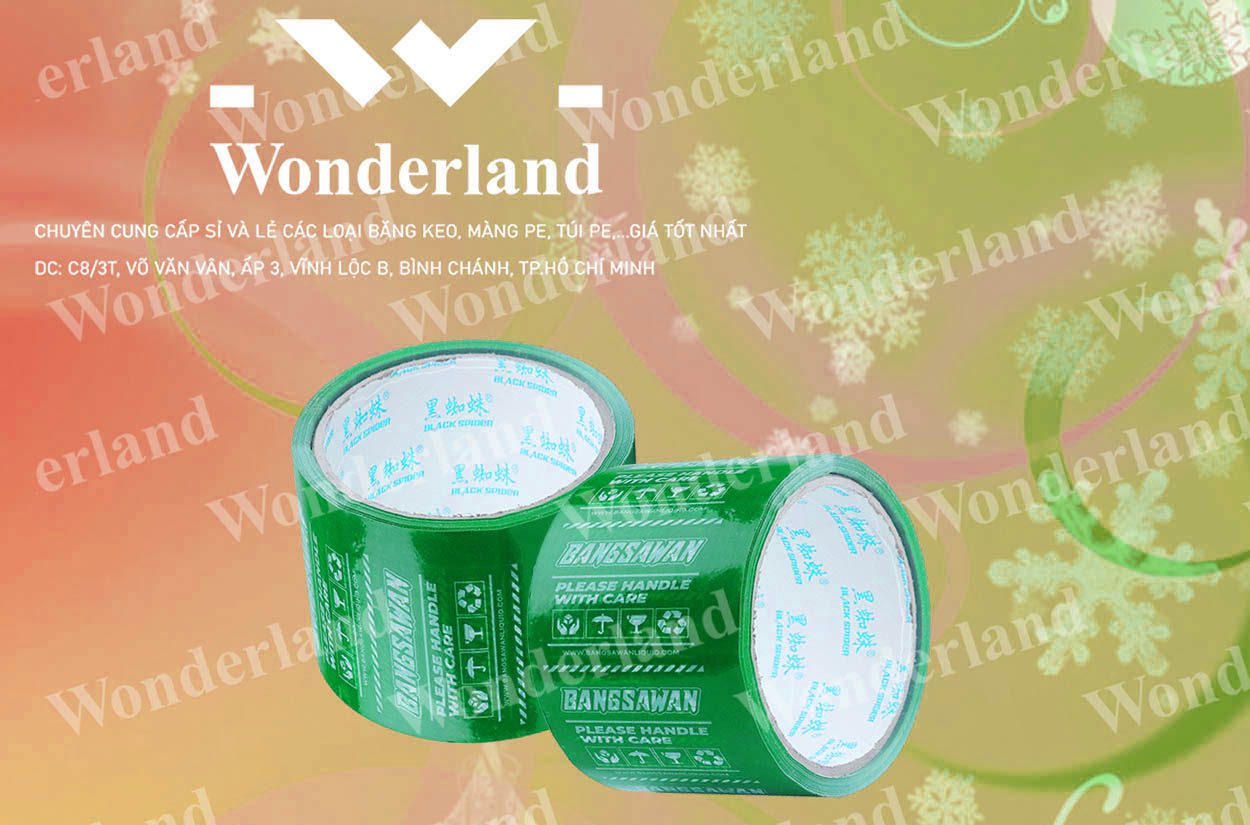 BĂNG KEO IN LOGO SIZE 80MM WONDERLAND CHẤT LƯỢNG