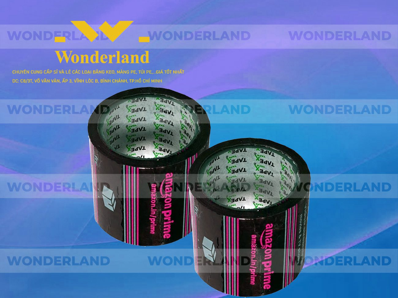 BĂNG KEO IN LOGO SIZE 81MM WONDERLAND CHẤT LƯỢNG