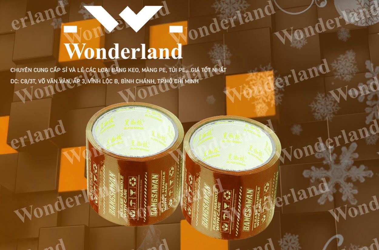 BĂNG KEO IN LOGO SIZE 82MM WONDERLAND CHẤT LƯỢNG