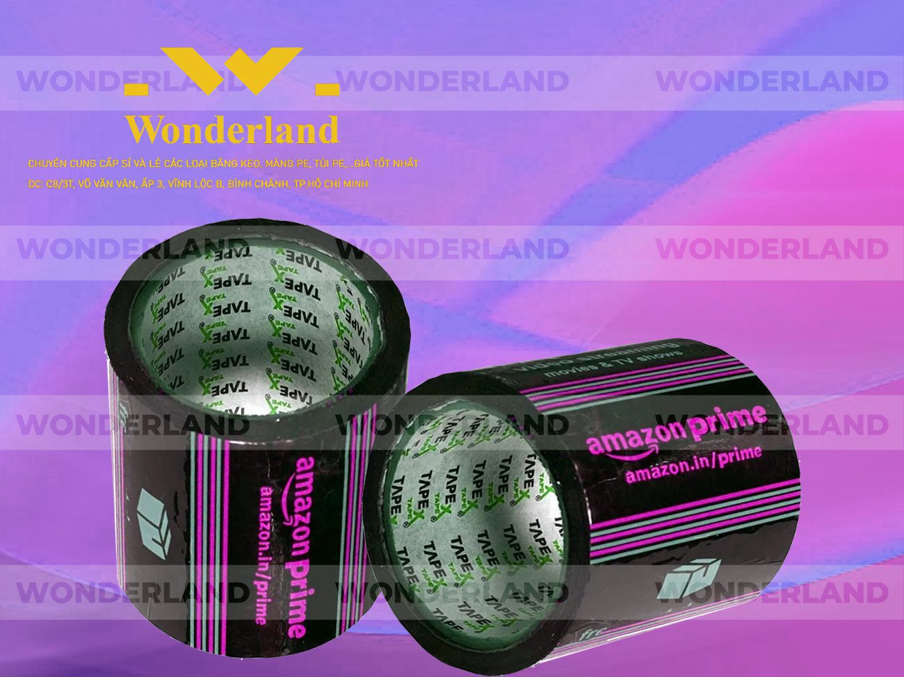 BĂNG KEO IN LOGO SIZE 83MM WONDERLAND CHẤT LƯỢNG CAO