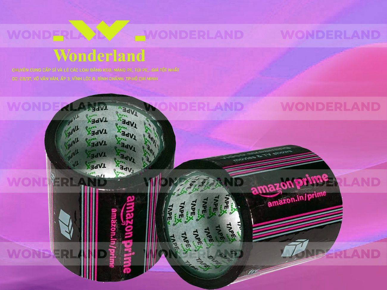 BĂNG KEO IN LOGO SIZE 83MM WONDERLAND CHẤT LƯỢNG