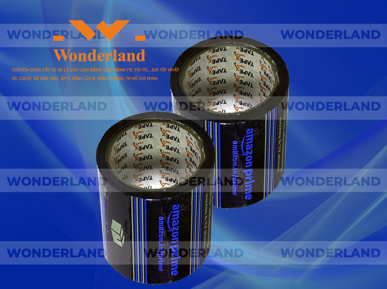 BĂNG KEO IN LOGO SIZE 85MM WONDERLAND CHẤT LƯỢNG CAO