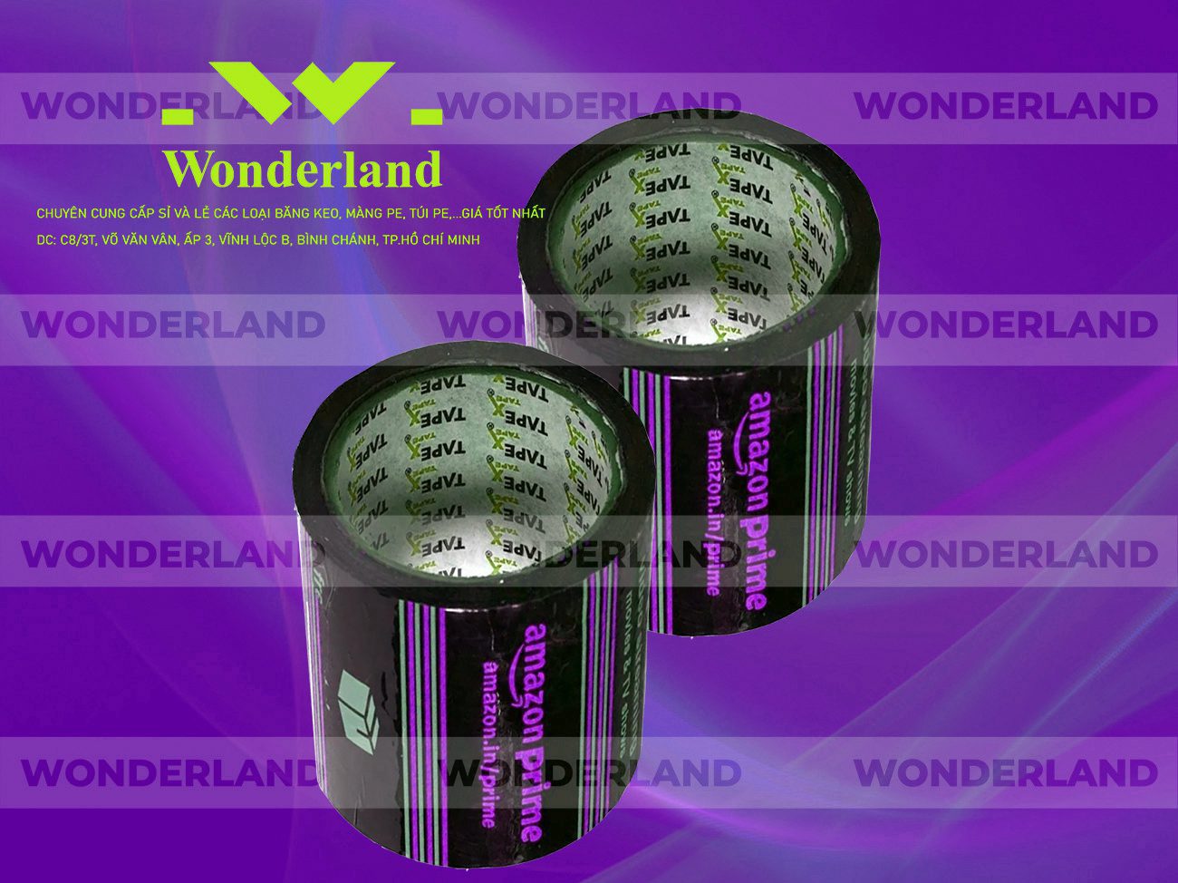 BĂNG KEO IN LOGO SIZE 85MM WONDERLAND CHẤT LƯỢNG TỐT