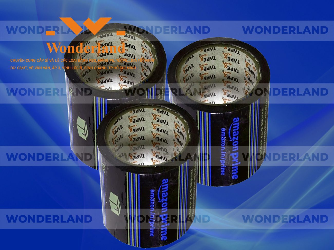 BĂNG KEO IN LOGO SIZE 85MM WONDERLAND GIÁ SỈ TỐT NHẤT