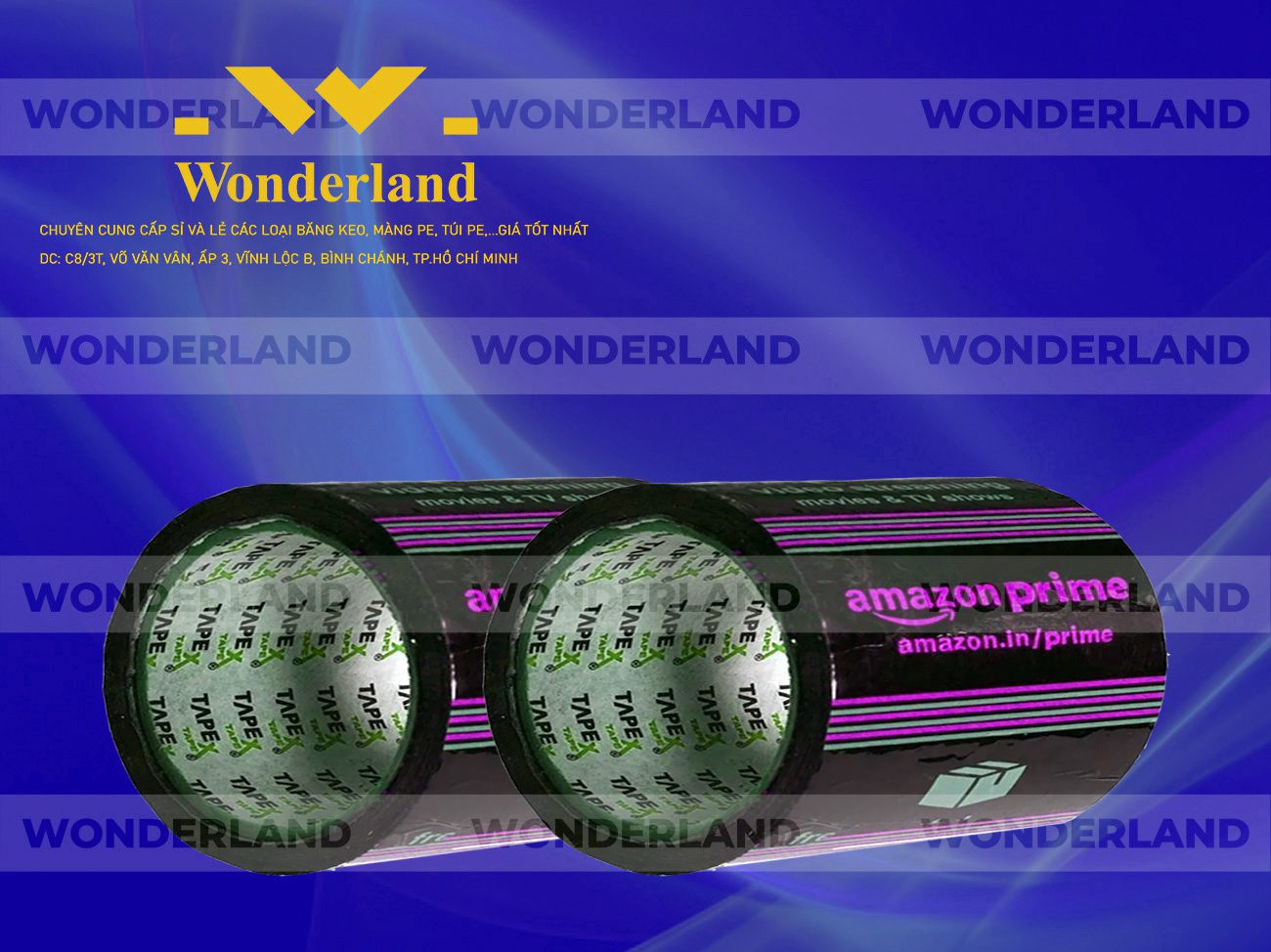 BĂNG KEO IN LOGO SIZE 87MM WONDERLAND CHẤT LƯỢNG