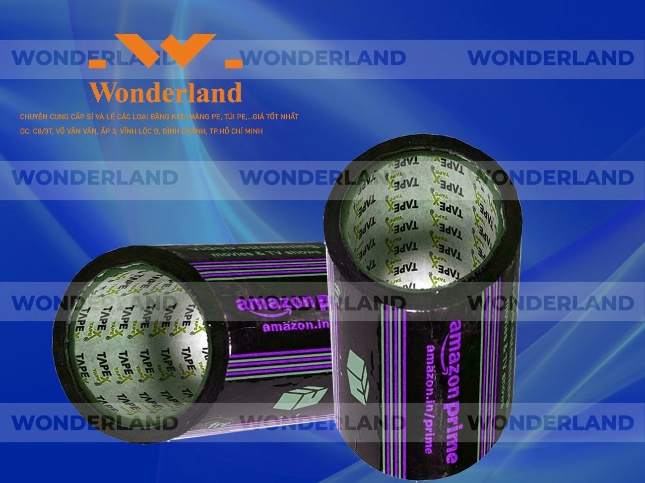 BĂNG KEO IN LOGO SIZE 87MM WONDERLAND GIÁ SỈ TỐT NHẤT