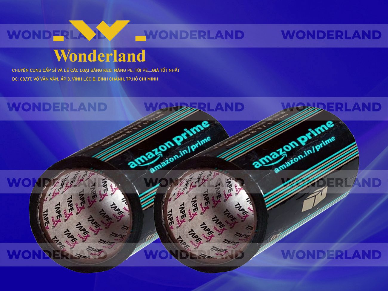 BĂNG KEO IN LOGO SIZE 89MM WONDERLAND CHẤT LƯỢNG