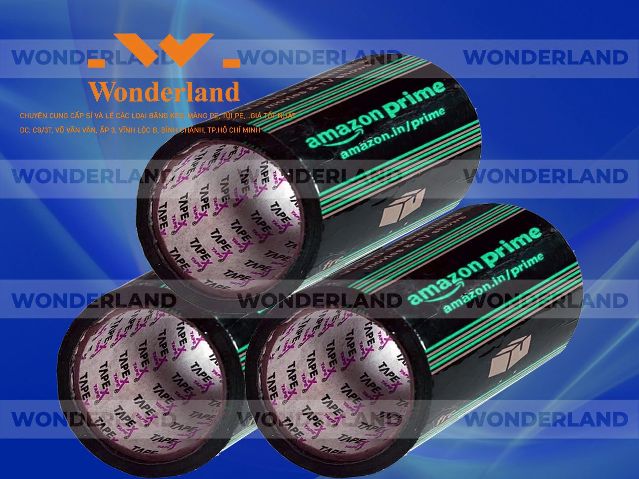 BĂNG KEO IN LOGO SIZE 89MM WONDERLAND GIÁ SỈ TỐT NHẤT