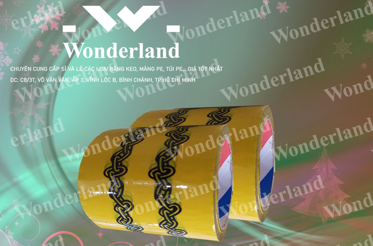 BĂNG KEO IN LOGO SIZE 90MM WONDERLAND CHẤT LƯỢNG CAO