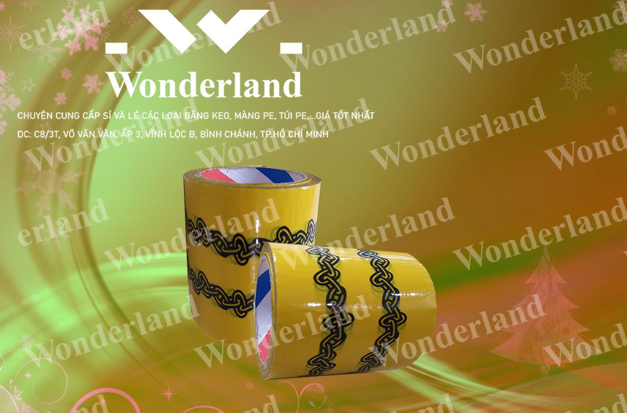 BĂNG KEO IN LOGO SIZE 90MM WONDERLAND GIÁ SỈ TỐT NHẤT