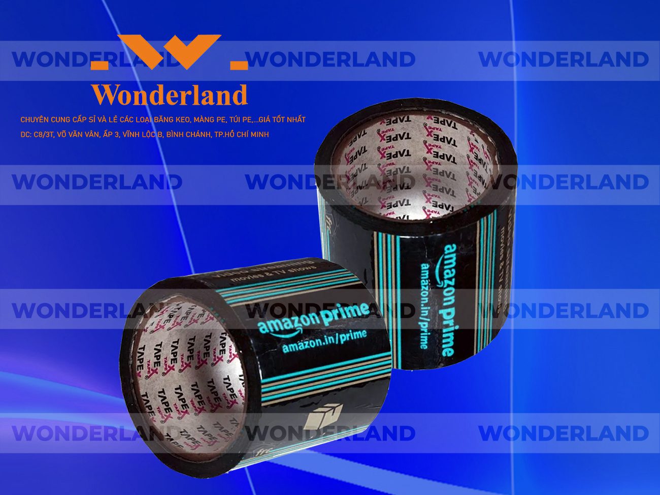 BĂNG KEO IN LOGO SIZE 91MM WONDERLAND CHẤT LƯỢNG CAO