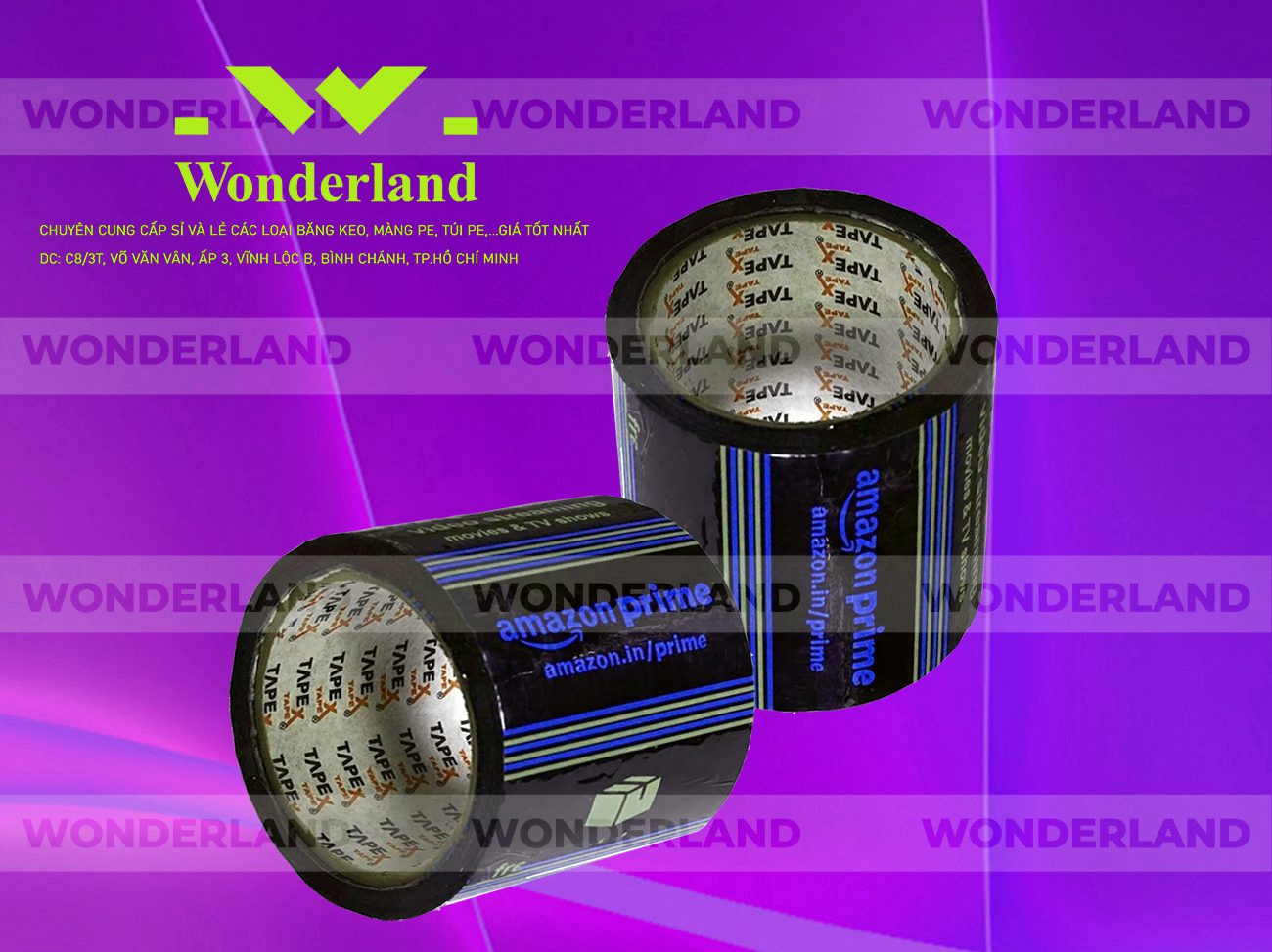 BĂNG KEO IN LOGO SIZE 91MM WONDERLAND CHẤT LƯỢNG TỐT