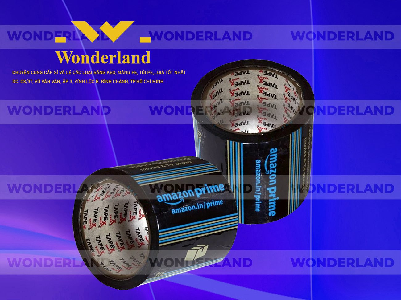 BĂNG KEO IN LOGO SIZE 91MM WONDERLAND CHẤT LƯỢNG
