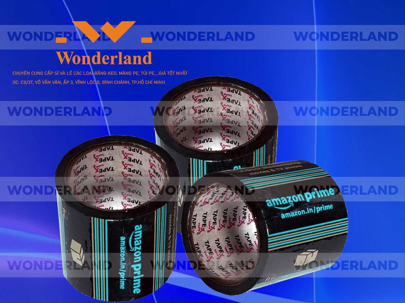 BĂNG KEO IN LOGO SIZE 91MM WONDERLAND GIÁ SỈ TỐT NHẤT