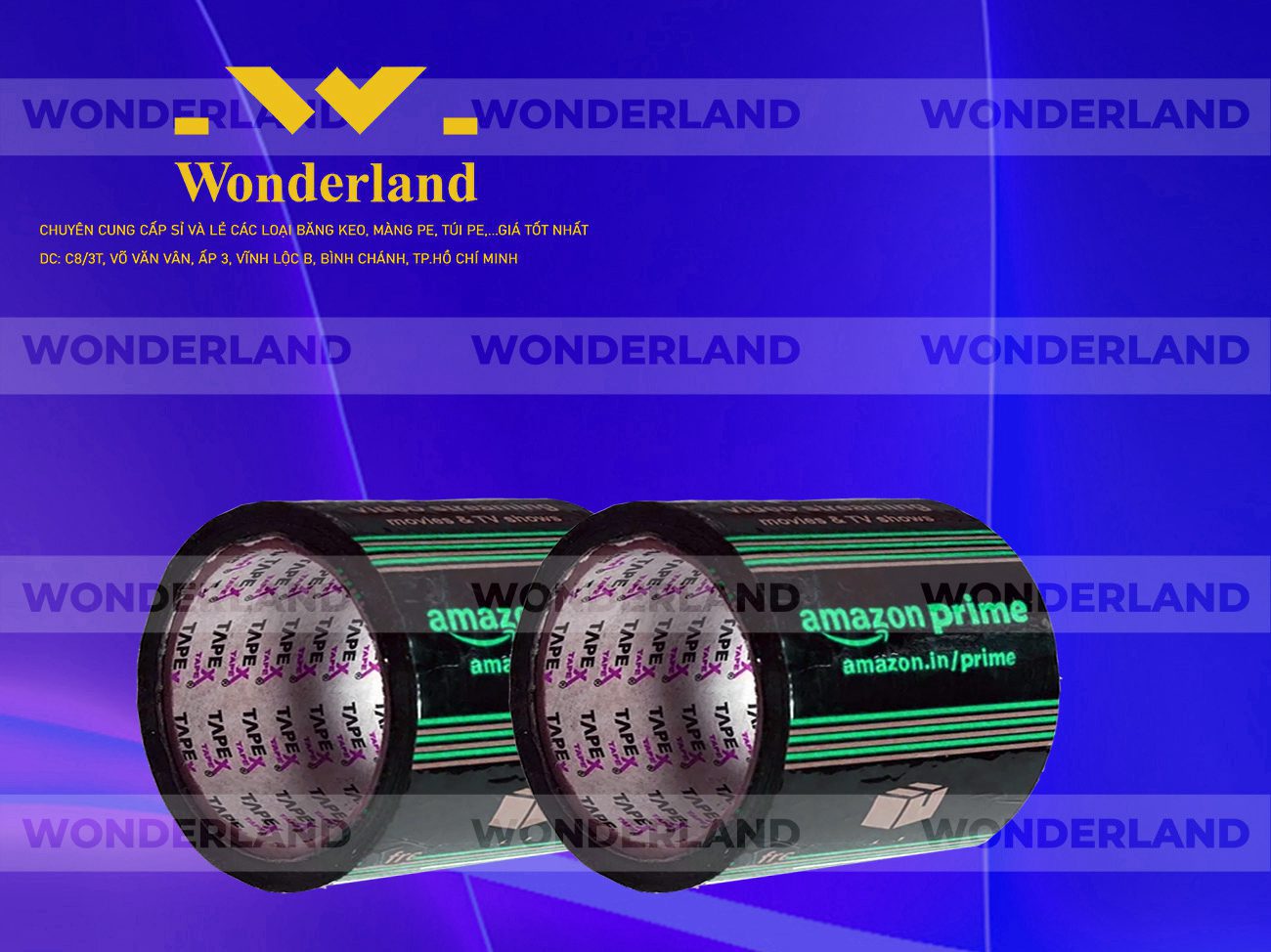 BĂNG KEO IN LOGO SIZE 93MM WONDERLAND CHẤT LƯỢNG