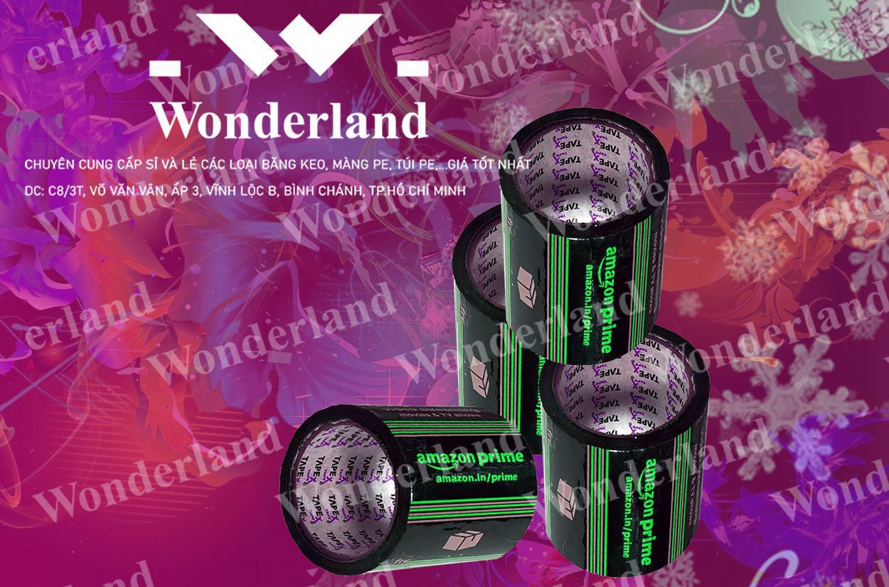 BĂNG KEO IN LOGO SIZE 94MM WONDERLAND GIÁ SỈ TỐT NHẤT